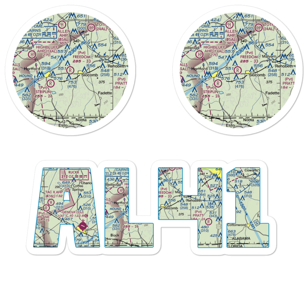 Freedom Field (AL41) VFR Sectional Sticker Pack 