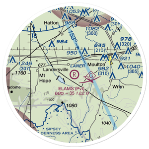 Elam's Landing Airport (AL34) VFR Sectional Sticker (20 mile)
