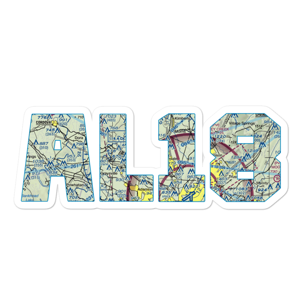 Parker Field (AL18) VFR Sectional Sticker 