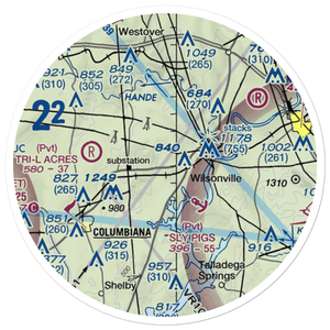 Lazy Eight Airpark Llc Airport (AL17) VFR Sectional Sticker (20 mile)