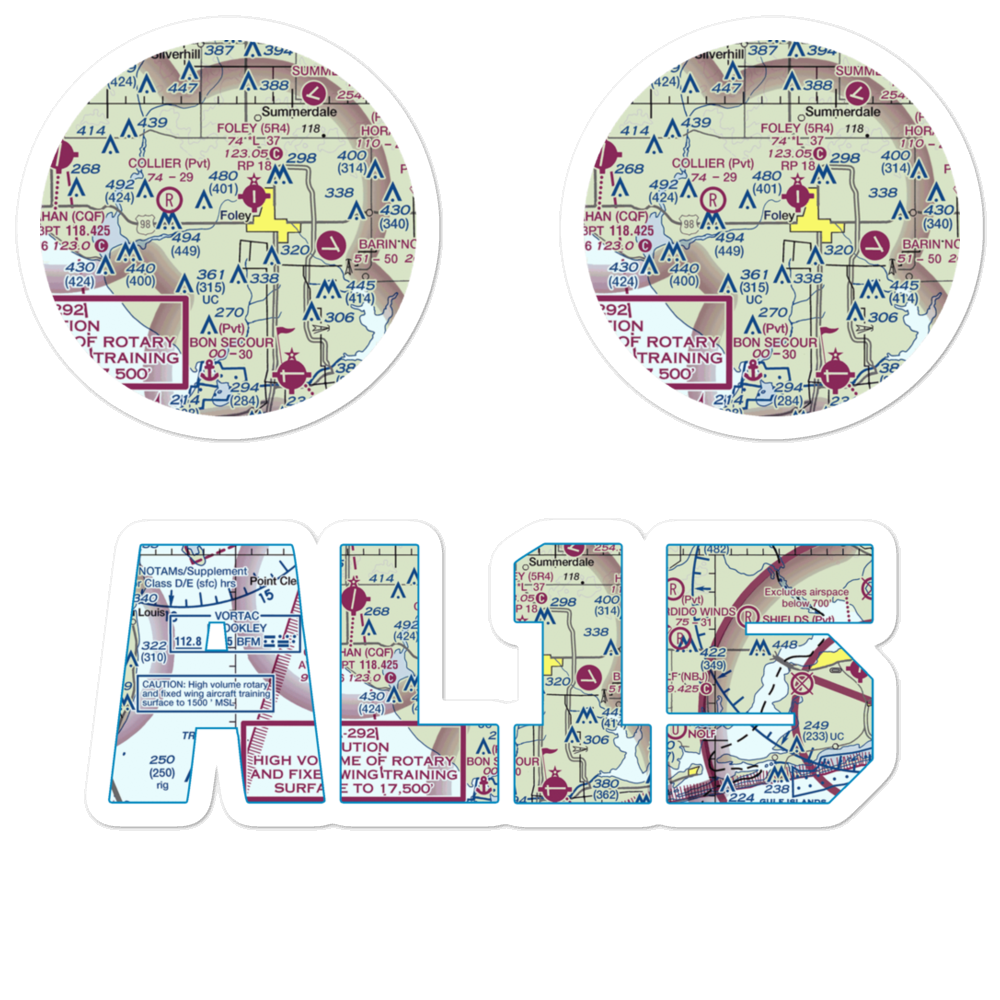 Styron Airport (AL15) VFR Sectional Sticker Pack 