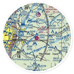 Kershaw Airport (AL12) VFR Sectional Sticker (20 mile)