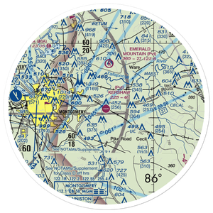 Kershaw Airport (AL12) VFR Sectional Sticker (30 mile)