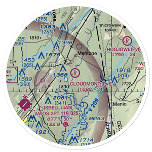 Cloudmont Airpark (AL09) VFR Sectional Sticker (20 mile)