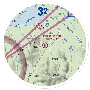Buck Creek Airport (AK98) VFR Sectional Sticker (20 mile)