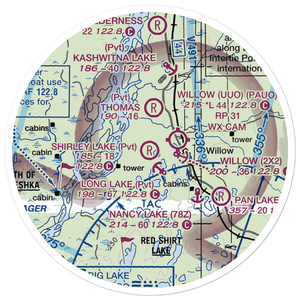 Shirley Lake Airport (AK90) VFR Sectional Sticker (20 mile)