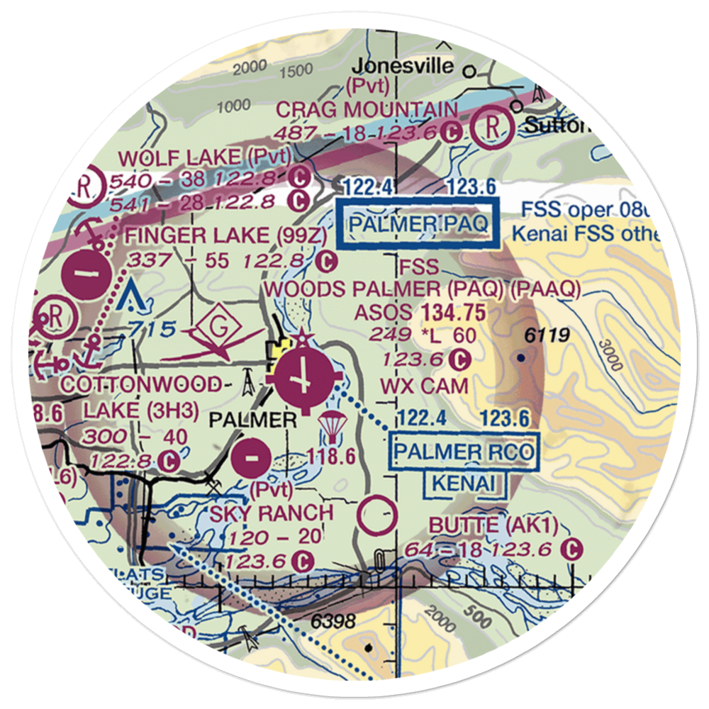 Eagle Nest Airport (AK88) VFR Sectional Sticker (20 mile) 