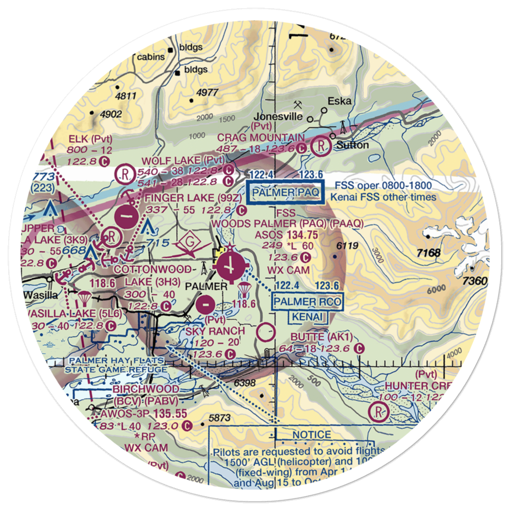 Eagle Nest Airport (AK88) VFR Sectional Sticker (30 mile) 