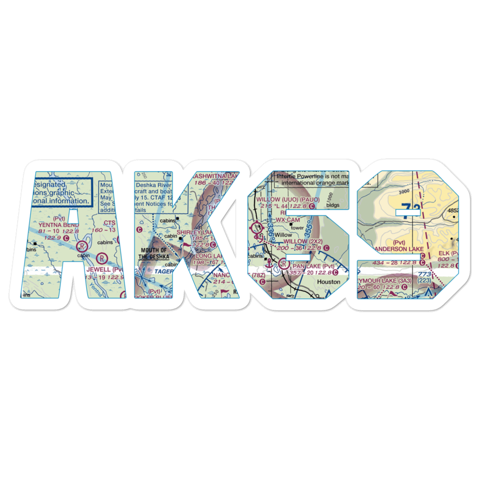 Long Lake Airport (AK69) VFR Sectional Sticker 