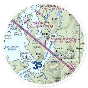 Naukati Bay Seaplane Base (AK62) VFR Sectional Sticker (20 mile)