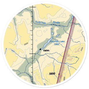 Stephan Lake Lodge Airport (AK61) VFR Sectional Sticker (20 mile)