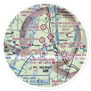 Long Lake Seaplane Base (AK57) VFR Sectional Sticker (20 mile)