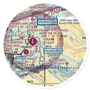 Maud Road Strip Airport (74AK) VFR Sectional Sticker (20 mile)