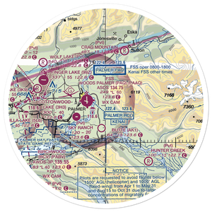 Maud Road Strip Airport (74AK) VFR Sectional Sticker (30 mile)