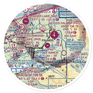 Sky Ranch At Pioneer Peak Airport (AK50) VFR Sectional Sticker (20 mile)