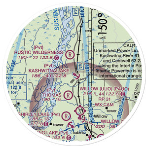 Kashwitna Lake Seaplane Base (AK34) VFR Sectional Sticker (20 mile)