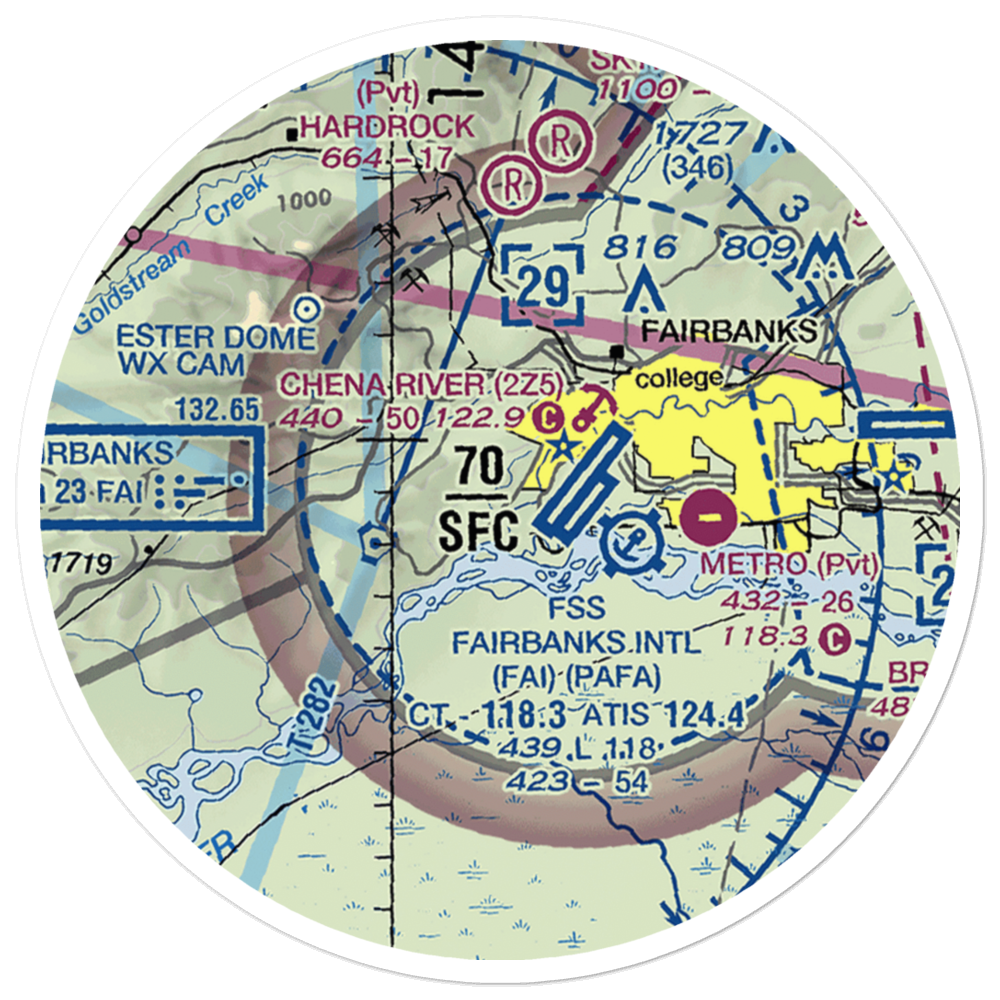 Chena Marina Airport (AK28) VFR Sectional Sticker (20 mile) 