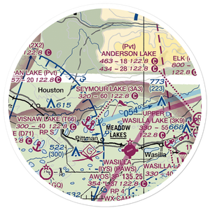 Valley Flying Crown Airport (AK27) VFR Sectional Sticker (20 mile)