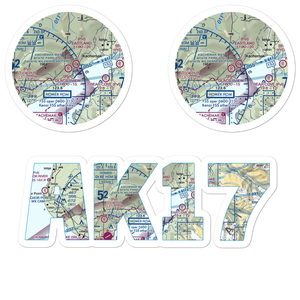 Glacierview Strip (AK17) VFR Sectional Sticker Pack