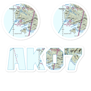 Dog Fish Bay Airport (AK07) VFR Sectional Sticker Pack