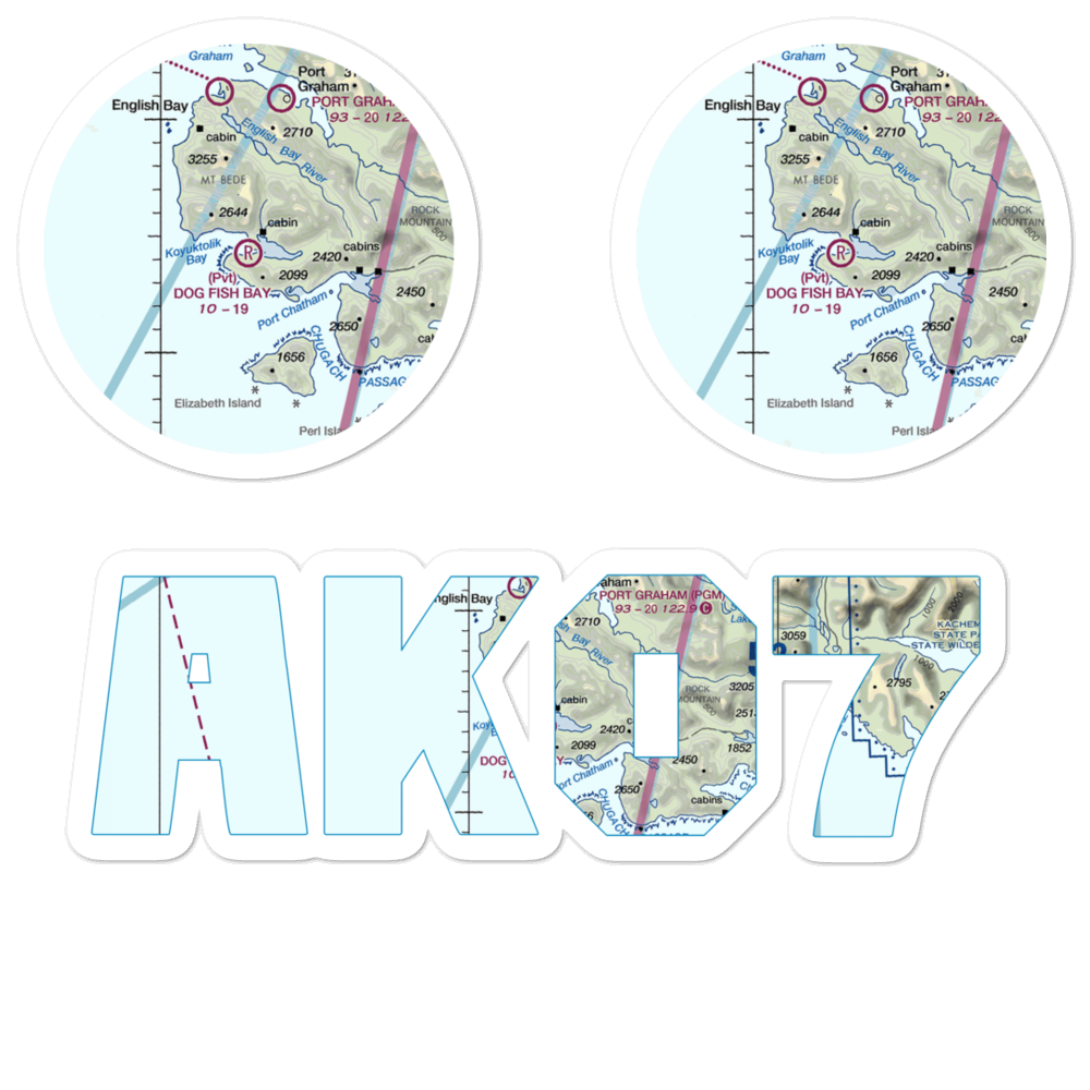 Dog Fish Bay Airport (AK07) VFR Sectional Sticker Pack 