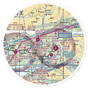 Walby Lake Seaplane Base (AA85) VFR Sectional Sticker (30 mile)