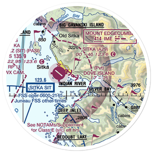 Dove Island Lodge Seaplane Base (AA12) VFR Sectional Sticker (20 mile)