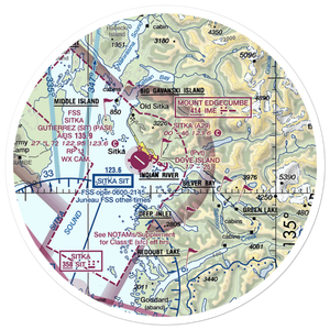 Dove Island Lodge Seaplane Base (AA12) VFR Sectional Sticker (30 mile)