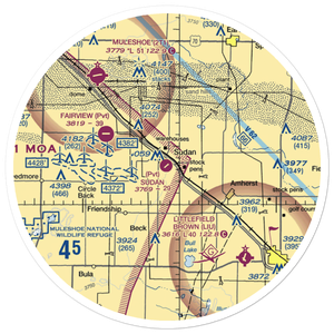 Sudan Airport (9XS6) VFR Sectional Sticker (30 mile)