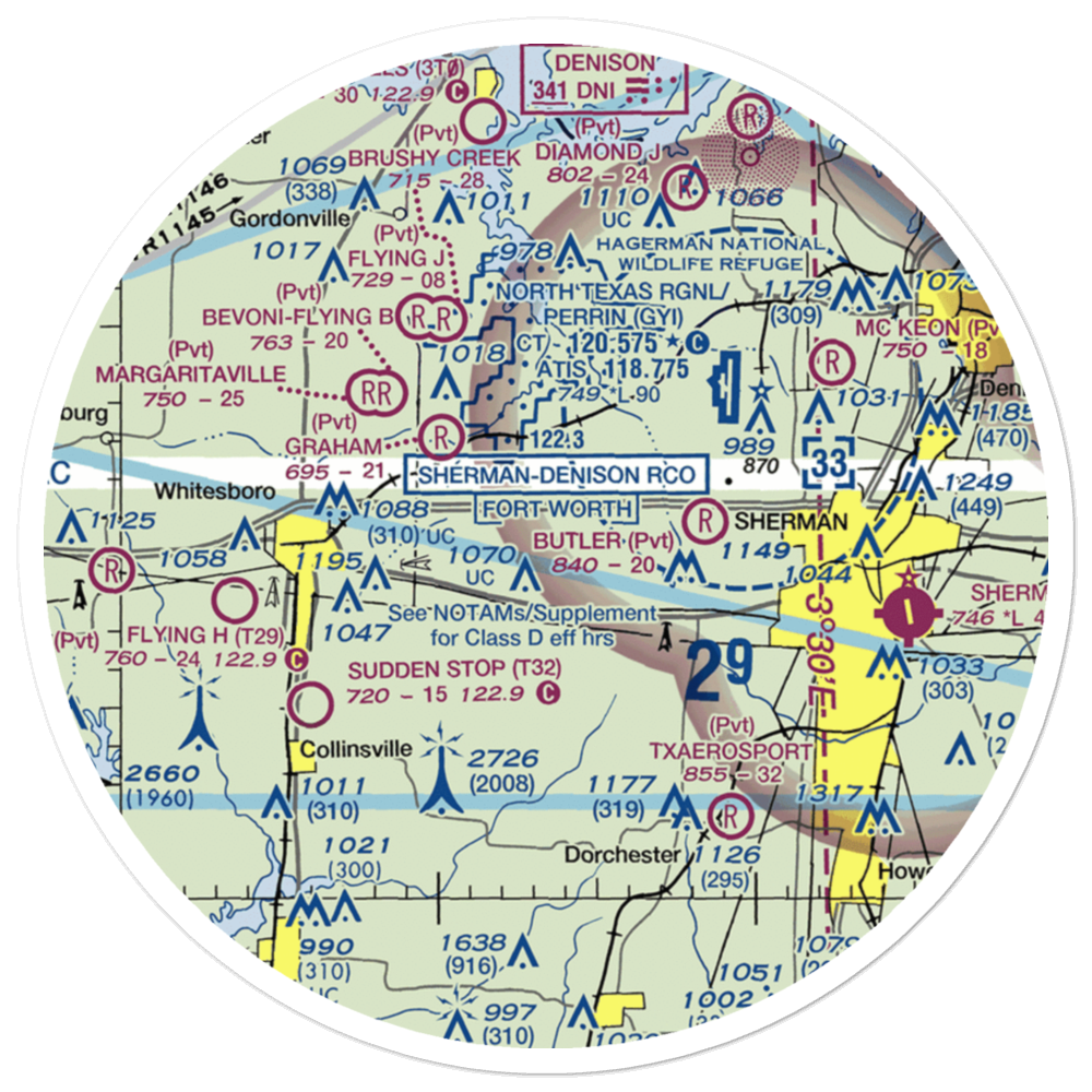 Beaver Creek Airport (9XS2) VFR Sectional Sticker (30 mile) 