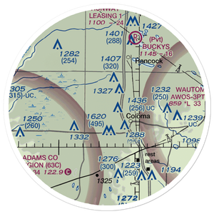 Coloma Municipal Airport (9WN9) VFR Sectional Sticker (20 mile)