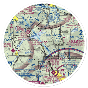 Lodi Lakeland Airport (9WN5) VFR Sectional Sticker (30 mile)