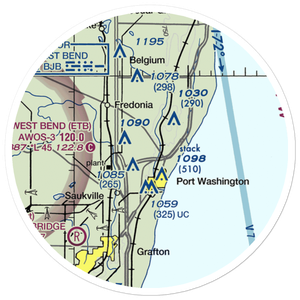 Ozaukee Airport (9WN3) VFR Sectional Sticker (20 mile)