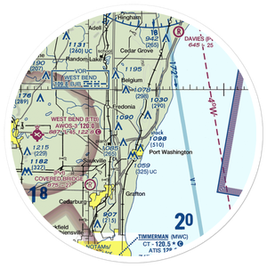 Ozaukee Airport (9WN3) VFR Sectional Sticker (30 mile)