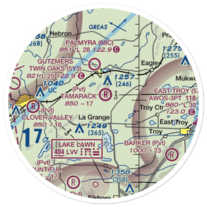 Tamarack Airport (9WI5) VFR Sectional Sticker (20 mile)