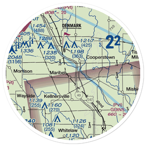 Flying Dollar Ranch Airport (9WI2) VFR Sectional Sticker (20 mile)