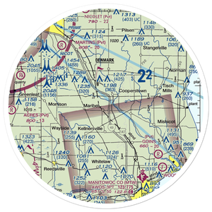 Flying Dollar Ranch Airport (9WI2) VFR Sectional Sticker (30 mile)