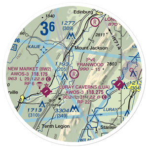 Franwood Farms Inc. Airport (9VA4) VFR Sectional Sticker (20 mile)