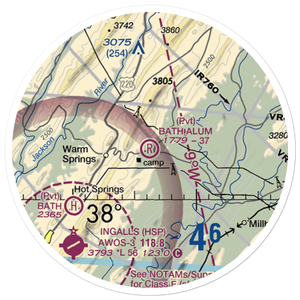 Bath Alum Airport (9VA0) VFR Sectional Sticker (20 mile)