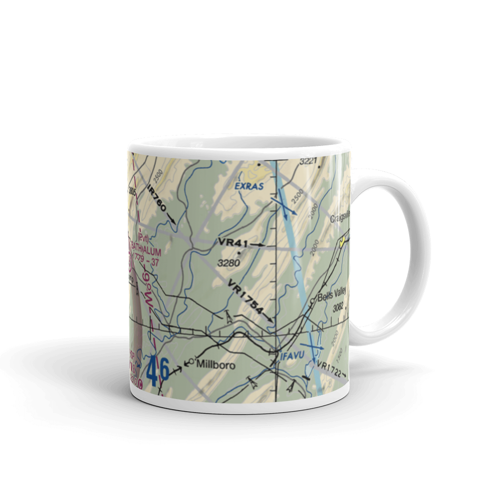 Bath Alum Airport (9VA0) VFR Sectional  Mug 