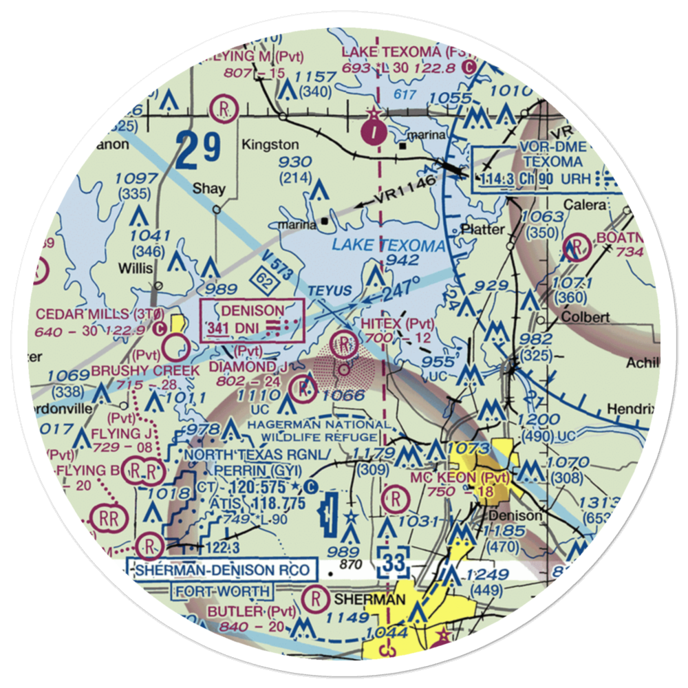 Hitex Private Airport (9TX7) VFR Sectional Sticker (30 mile) 