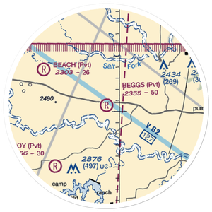 Beggs Ranch Airport (9TX6) VFR Sectional Sticker (20 mile)