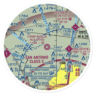 Camp Bullis Als (Cals) Airport (9TX5) VFR Sectional Sticker (20 mile)