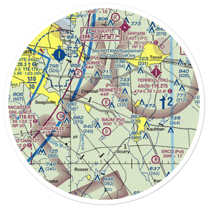 Bennetts Airport (9TX2) VFR Sectional Sticker (30 mile)