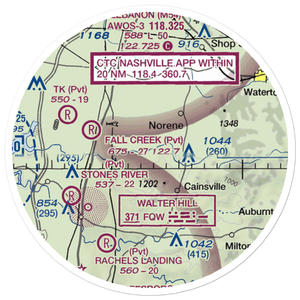 Toy Box Airport (9TN9) VFR Sectional Sticker (20 mile)