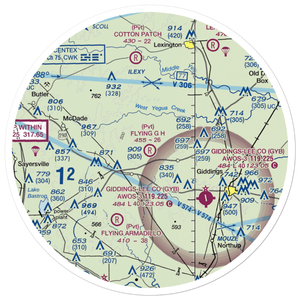 Flying G H Ranch Airport (9TE7) VFR Sectional Sticker (30 mile)