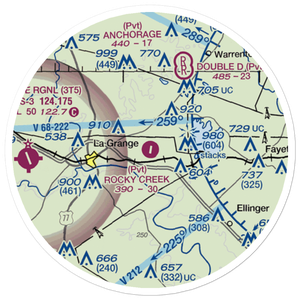 Rocky Creek Ranch Airport (9TE6) VFR Sectional Sticker (20 mile)