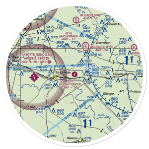 Rocky Creek Ranch Airport (9TE6) VFR Sectional Sticker (30 mile)