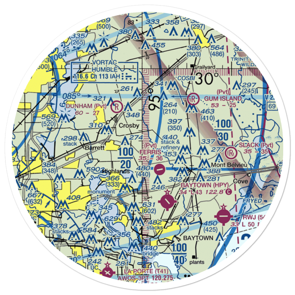 Rogers Airport (9TA3) VFR Sectional Sticker (30 mile) 