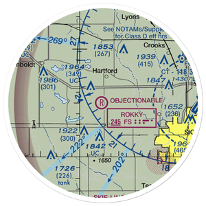 Oakleaf Airport (9SD8) VFR Sectional Sticker (20 mile)